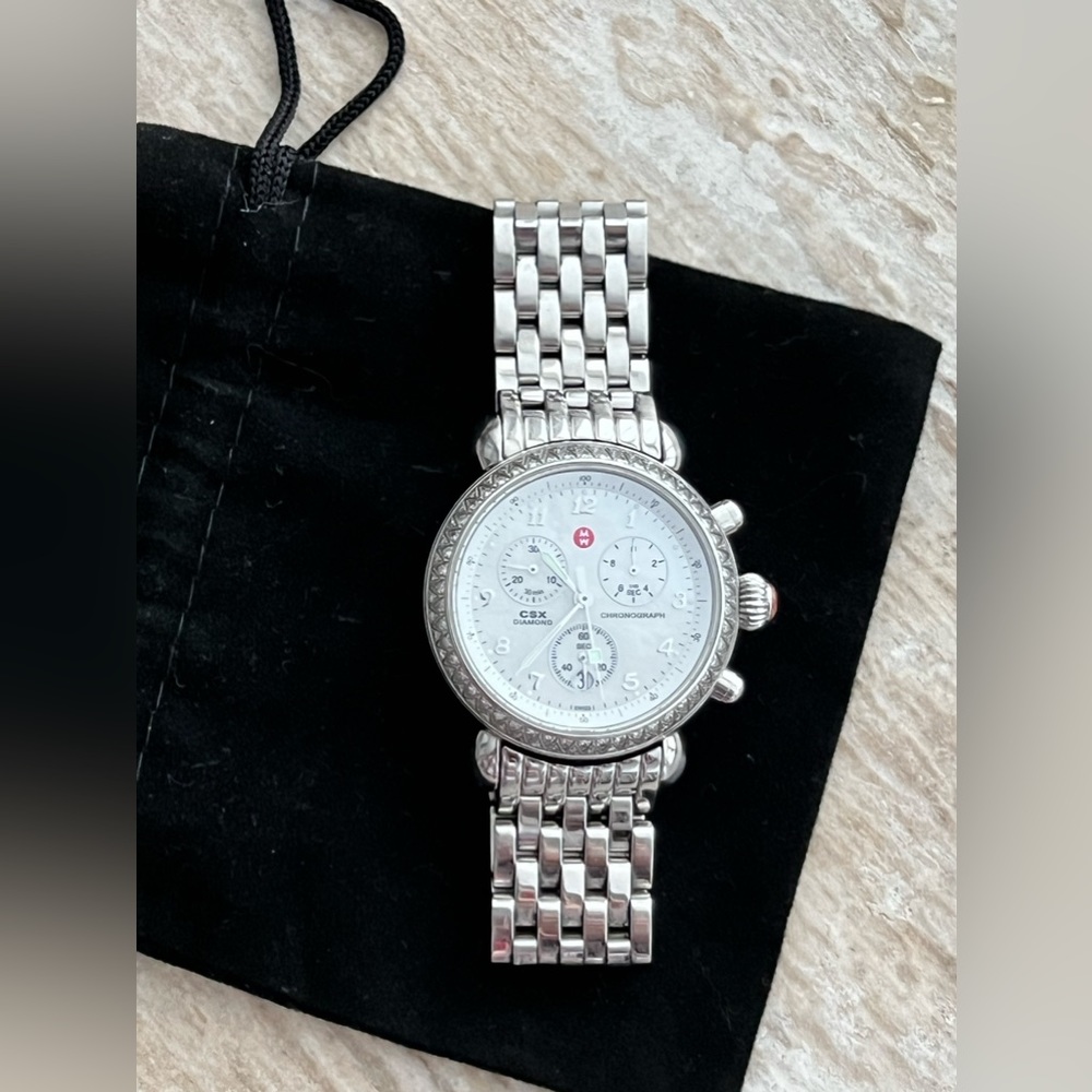 Michele Women’s Watch with diamond & Mother of Pearl Face
